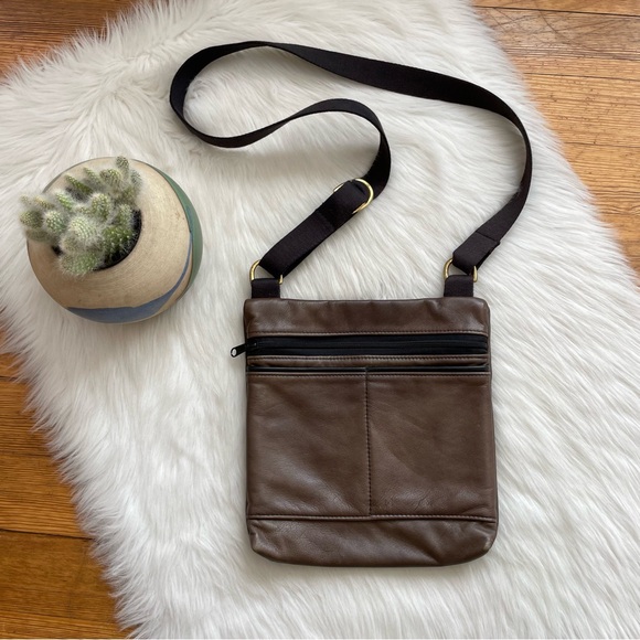 Portmanteau Handbags - Portmanteau hand made leather crossbody bag